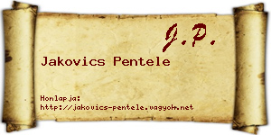 Jakovics Pentele névjegykártya